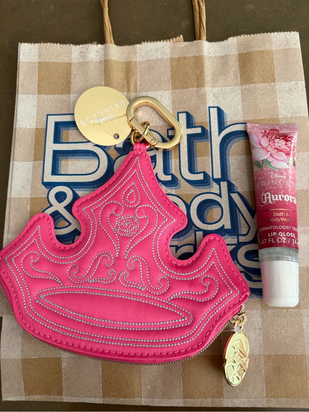 NWT Bath & Body Works x Disney Princess Aurora coin purse and lip gloss